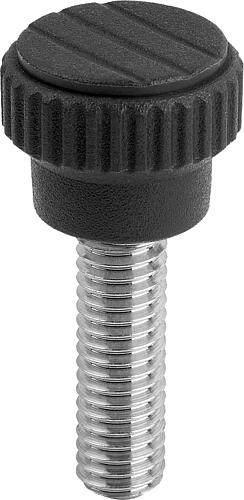 Rändelknöpfe Kunststoff metall-detektierbar mit...