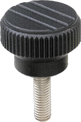 Rändelknöpfe mit Außengewinde