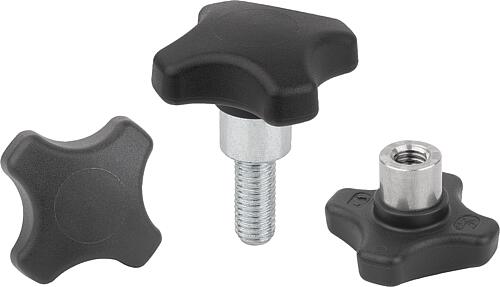 Kreuzgriffe Kunststoff mit vorstehender Stahlb...