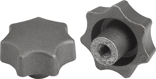 Sterngriffe DIN 6336 aus Grauguss, Form E, Gewi...