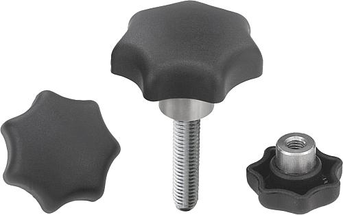 Sterngriffe mit vorstehender Stahlbuchse