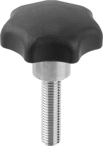 Sterngriffe Kunststoff metall-detektierbar mit ...