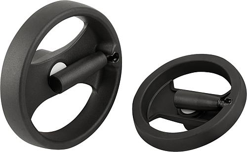 2-Speichenhandräder aus Kunststoff, mit umlegb...