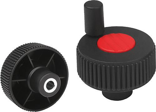 Rändelräder mit Griff, Form H, ohne Querbohrung...