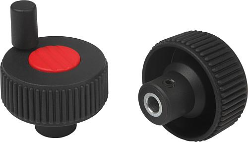 Rändelräder mit Griff, Form M, mit Querbohrung ...