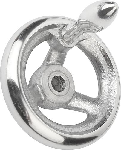 Handräder DIN 950 aus Aluminium, mit feststehen...