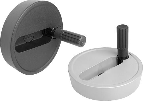 Scheibenhandräder Aluminium mit Zylindergriff ...