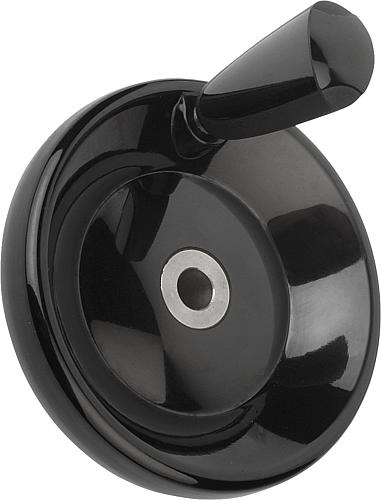 Scheibenhandräder mit drehbarem Griff, Form E, ...