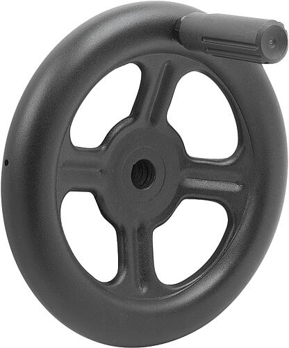 Speichenhandräder aus Stahlblech, mit Zylinderg...