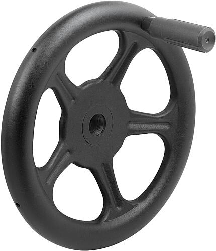 Speichenhandräder aus Stahlblech, mit Zylinderg...