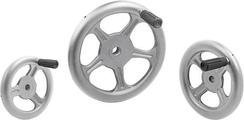 Speichenhandräder aus Edelstahlblech, mit Zylin...