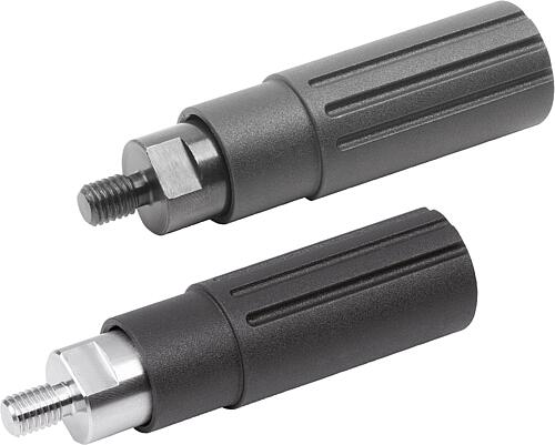 Zylindergriffe Kunststoff drehbar mit Außengewinde