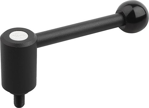 Spannhebel mit Außengewinde, 0 Grad - inch