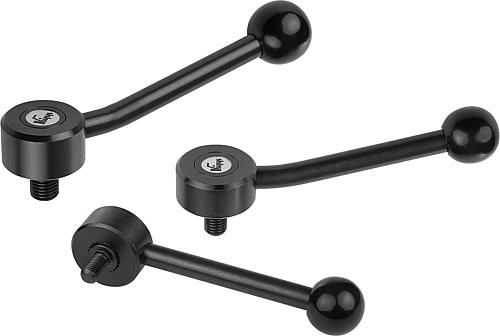 Spannhebel flach mit Außengewinde