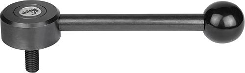 Spannhebel, flach mit Außengewinde, 0 Grad - inch
