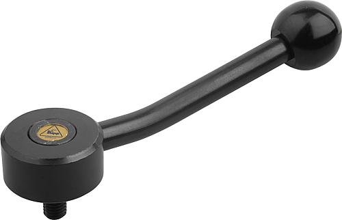 Spannhebel flach mit Außengewinde, 15 Grad - inch