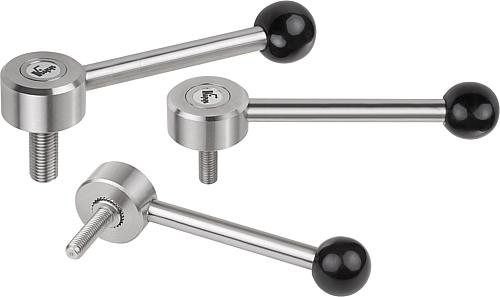 Spannhebel flach Edelstahl mit Außengewinde, 0 ...