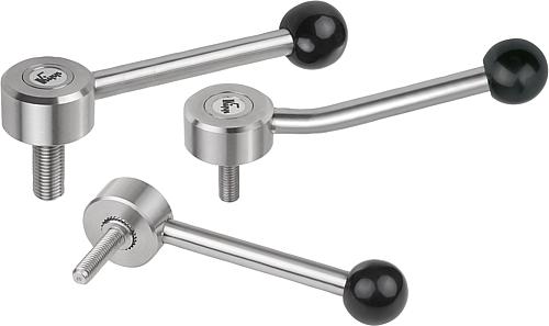 Spannhebel flach Edelstahl mit Außengewinde