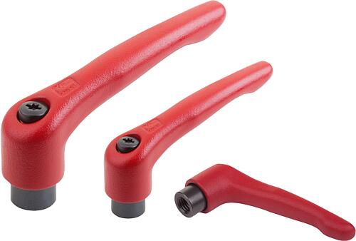 Klemmhebel Stahl, mit Innengewinde, rubinrot, G...