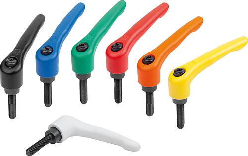 Klemmhebel Stahl mit Außengewinde, Gewindeeinsa...