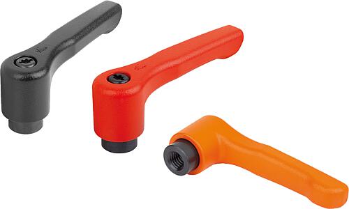 Klemmhebel Zinkdruckguss, flach, mit Innengewin...