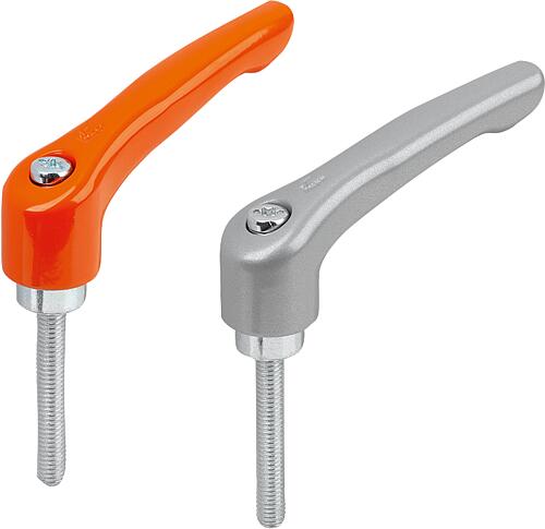 Klemmhebel Zinkdruckguss mit Außengewinde, seid...