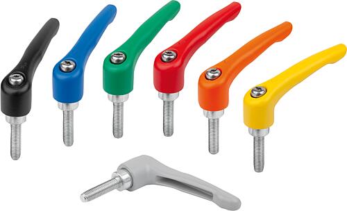 Klemmhebel Zink mit Außengewinde, Gewindeeinsat...