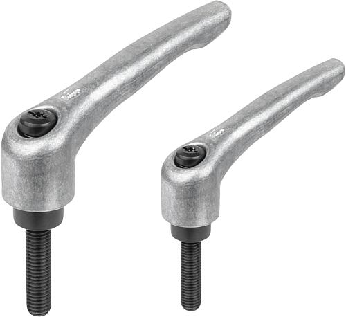Klemmhebel mit Außengewinde, blank - inch