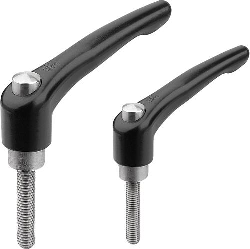 Klemmhebel mit Außengewinde und Schutzkappe, St...