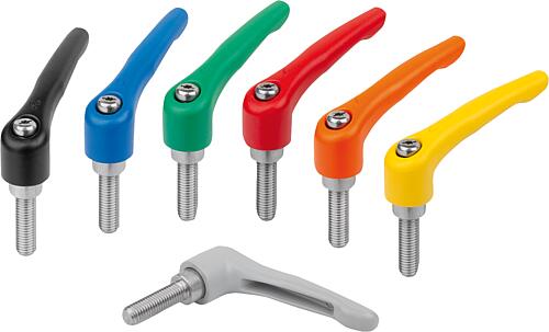 Klemmhebel mit Außengewinde, Stahlteile aus Ede...