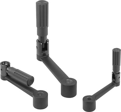 Handkurbeln Aluminium mit Zylindergriff umlegbar