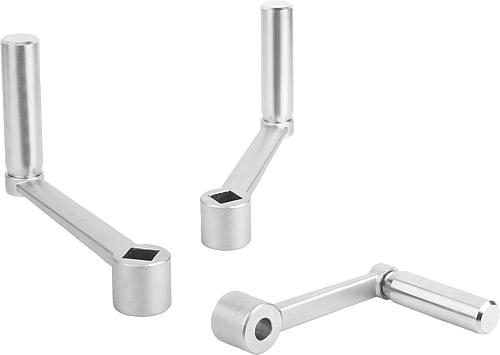 Handkurbeln Edelstahl mit Zylindergriff drehbar