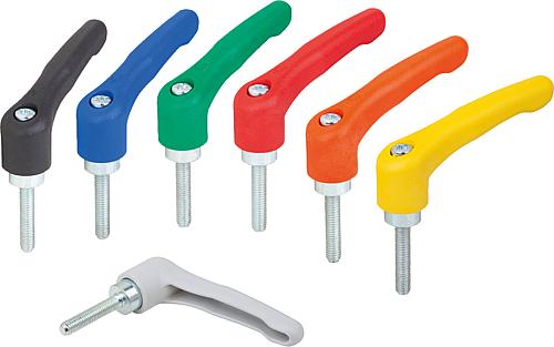 Klemmhebel Kunststoff mit Außengewinde, Gewind...