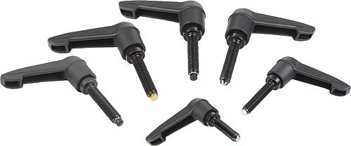 Klemmhebel Kunststoff mit Außengewinde und Druc...