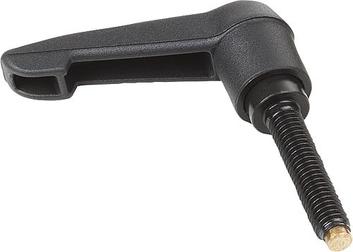 Klemmhebel Kunststoff mit Außengewinde und Druc...