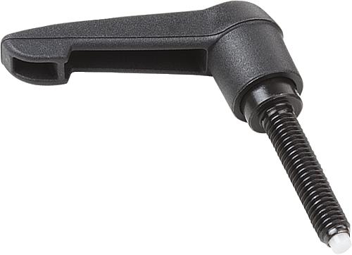 Klemmhebel Kunststoff mit Außengewinde und Druc...