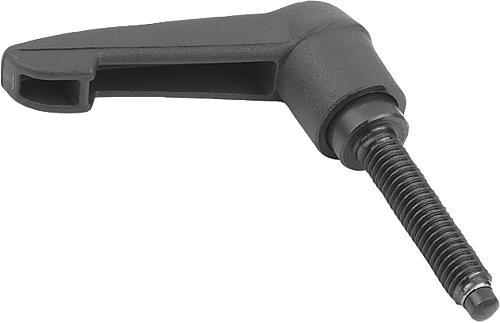 Klemmhebel Kunststoff mit Außengewinde und Ansa...