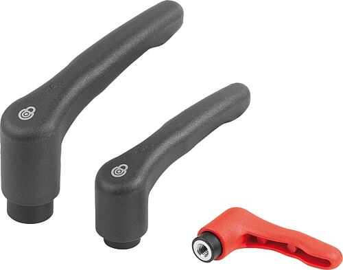 Klemmhebel Kunststoff mit Innengewinde und Sich...