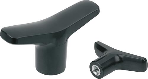 T-Griffe Kunststoff, Form K, Innengewinde