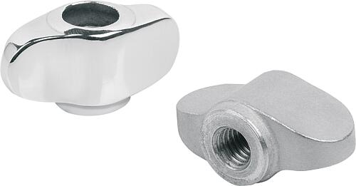 Flügelgriffe "Miniwing" Edelstahl, Form D, Gewi...