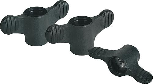 Flügelgriffe mit durchgehendem Innengewinde