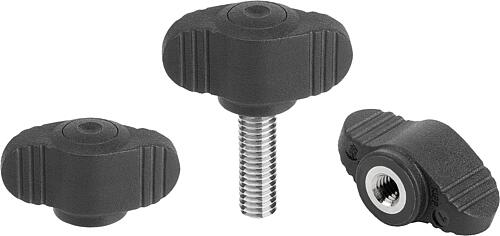 Flügelgriffe "Miniwing" Kunststoff metall-detek...