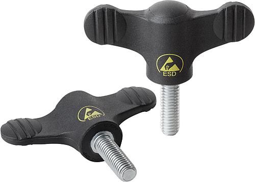 Flügelgriffe antistatisch mit Außengewinde