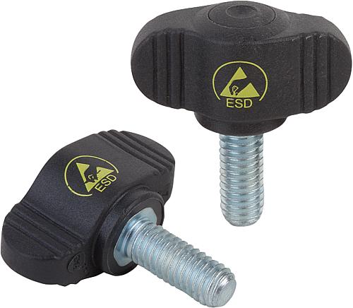 Flügelgriffe "Miniwing" antistatisch mit Außeng...