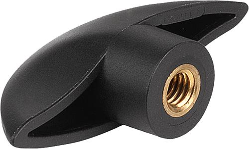 Flügelgriffe Kunststoff, Gewindeeinsatz Messing...