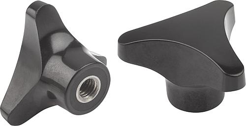 Dreisterngriffe mit hohem Bund, Innengewinde