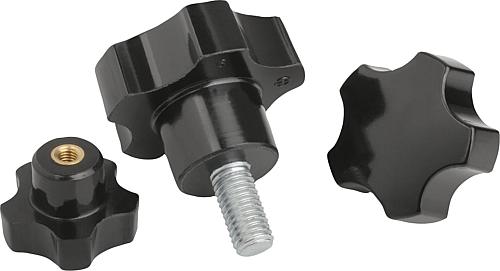 Fünfsterngriffe Kunststoff (Duroplast), Gewinde...