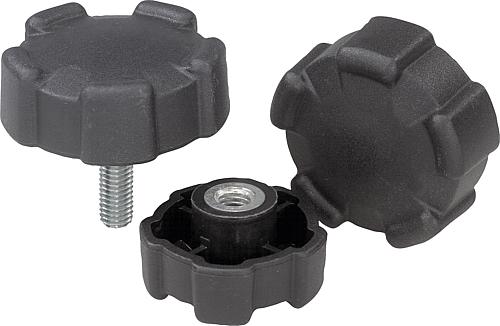 Fünfsterngriffe Kunststoff, Gewindeeinsatz Stahl