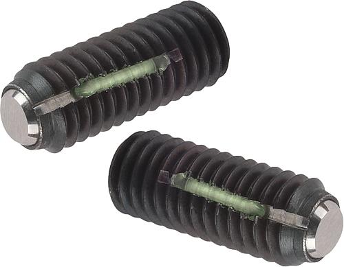 Kugeldruckschrauben ohne Kopf mit abgeflachter...