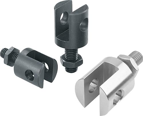 Gabelstücke mit Gewindebolzen Stahl oder Edels...